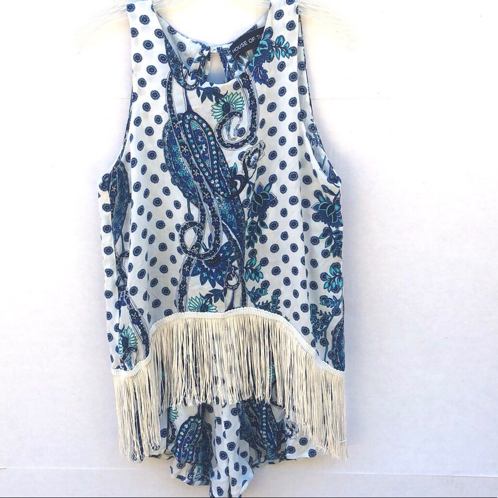 LF House Of Three Fringe Paisley floral romper - Picture 7 of 7